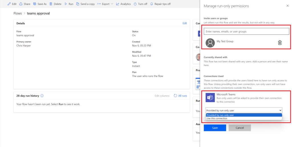 image showing how to specify in whose name data will be updated