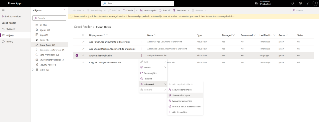 How to check if a component has an unmanaged layer